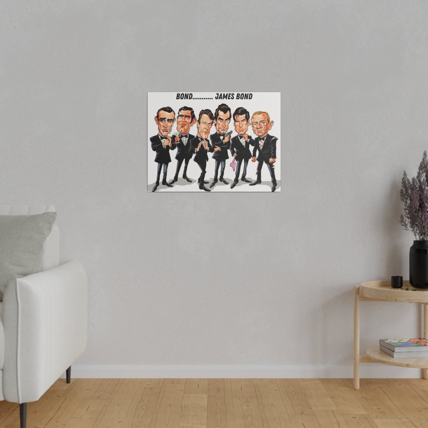 007 Caricature Collage: James Bond Canvas