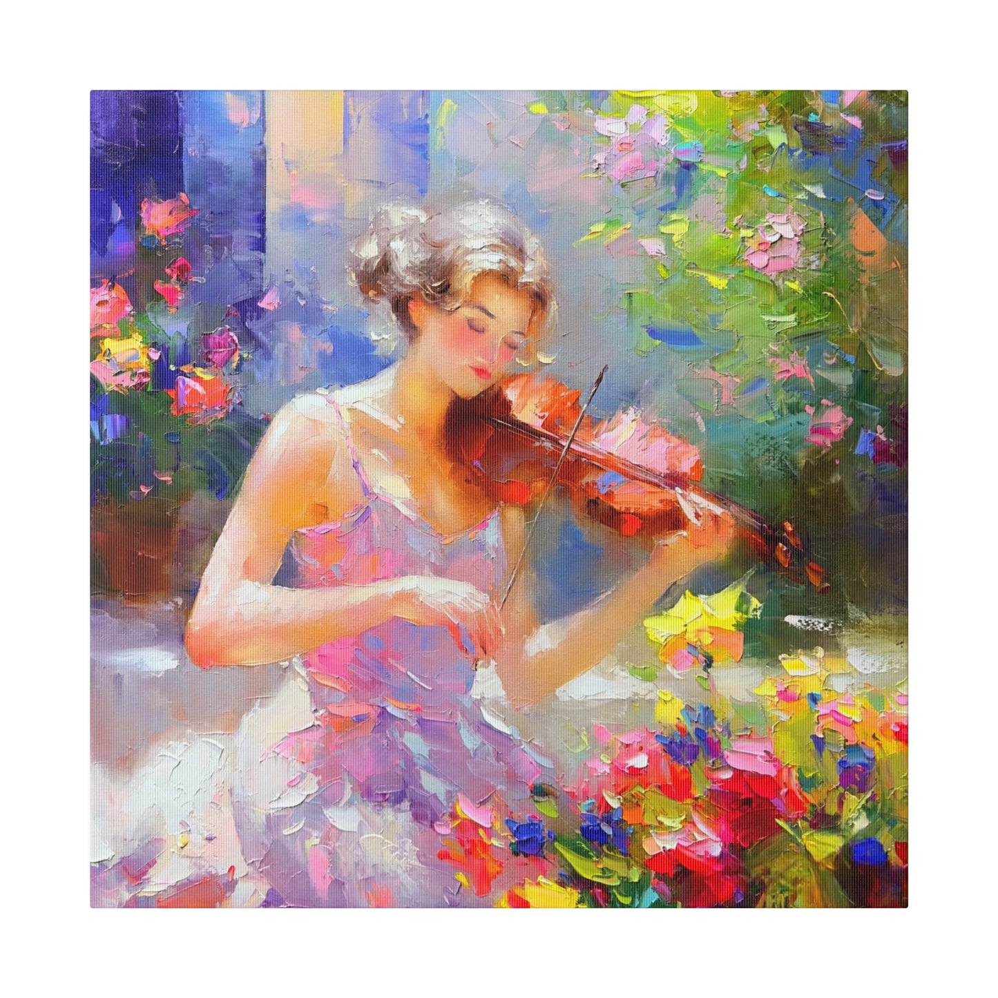 Melodies for Blooms: A Serenade of Nature - Canvas