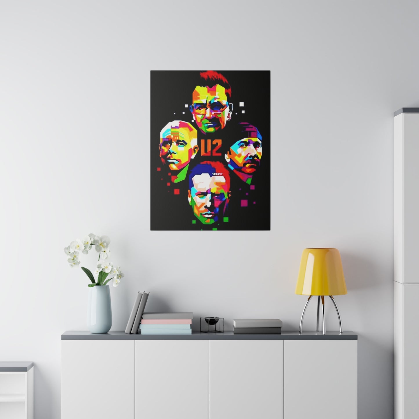 U2: Colorful Silhouettes on a Noir Canvas