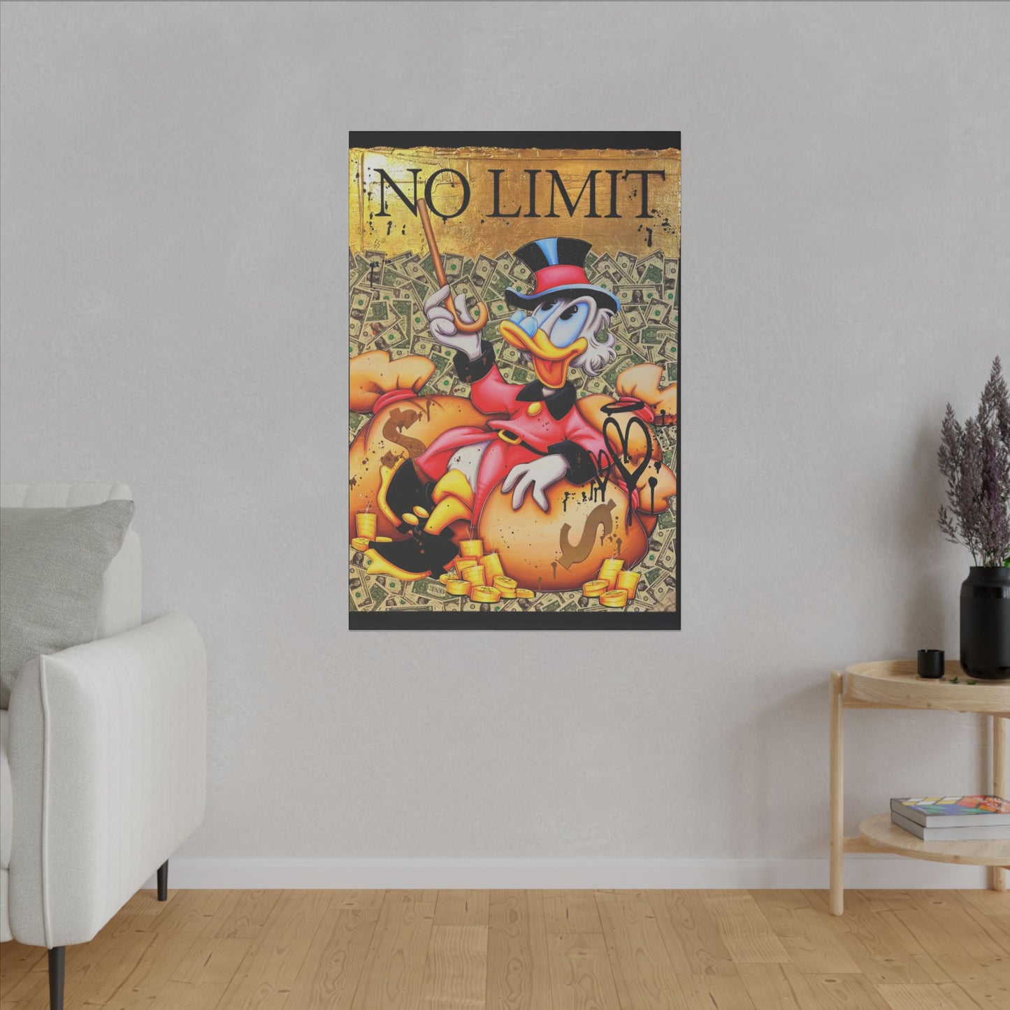 Canvas Art: Dagobert Duck Swimming in Money!
