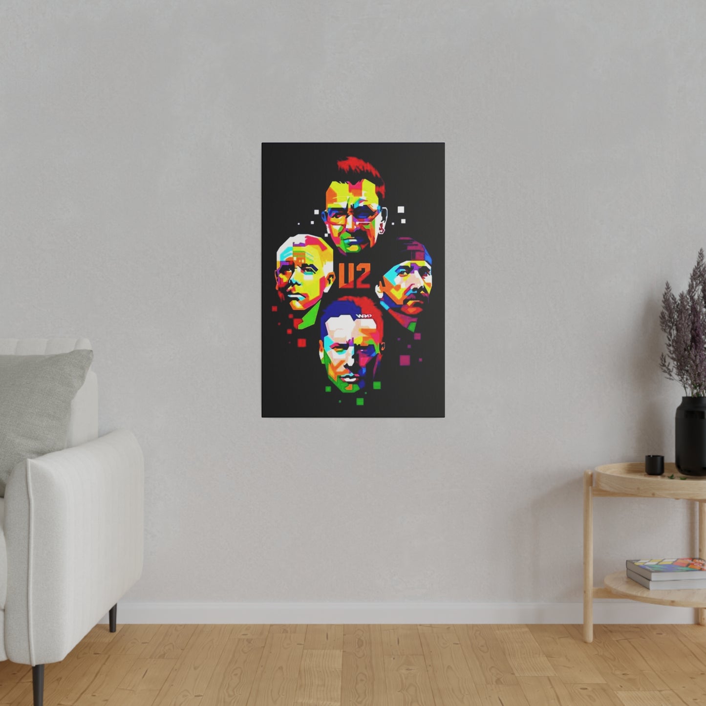 U2: Colorful Silhouettes on a Noir Canvas