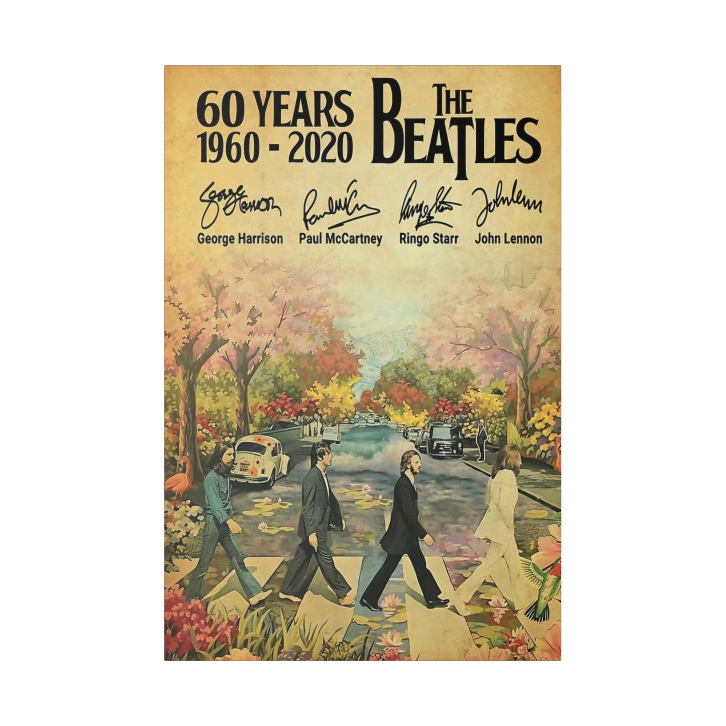 60 Years: The Beatles Walking on Abbey Road" Canvas