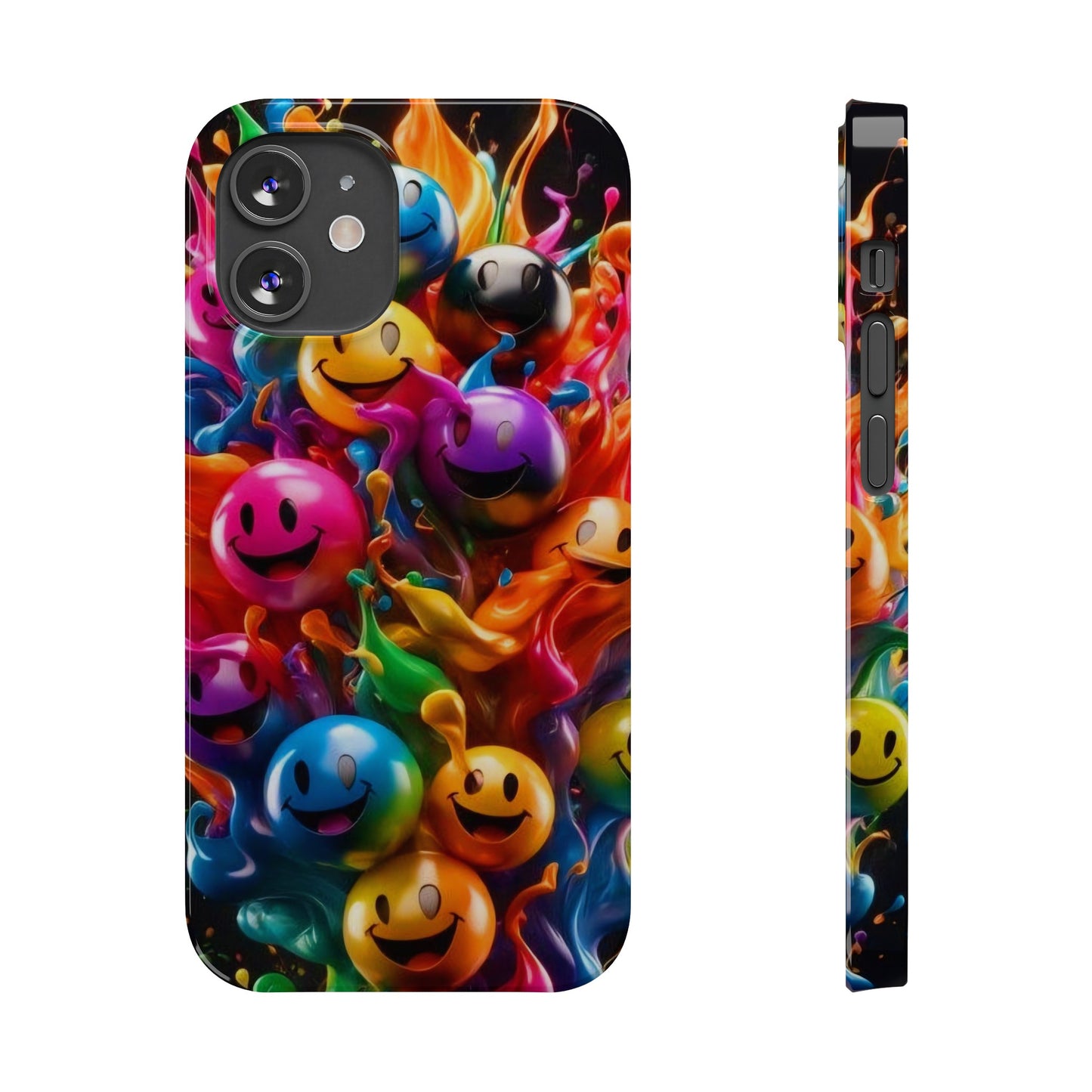 Colorful Emoji" iPhone Cases for iPhone Models 15, 14, 13, 12