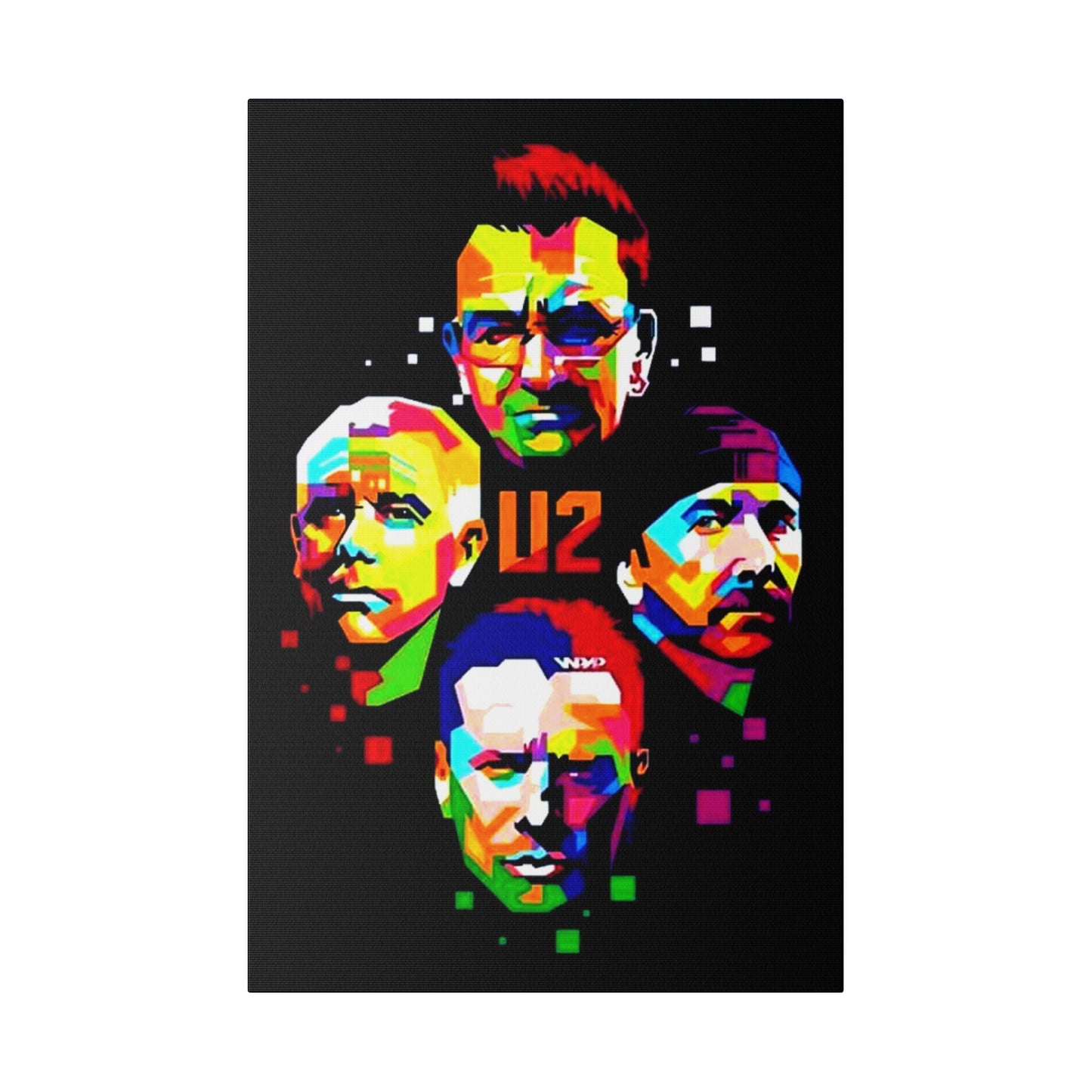 U2: Colorful Silhouettes on a Noir Canvas