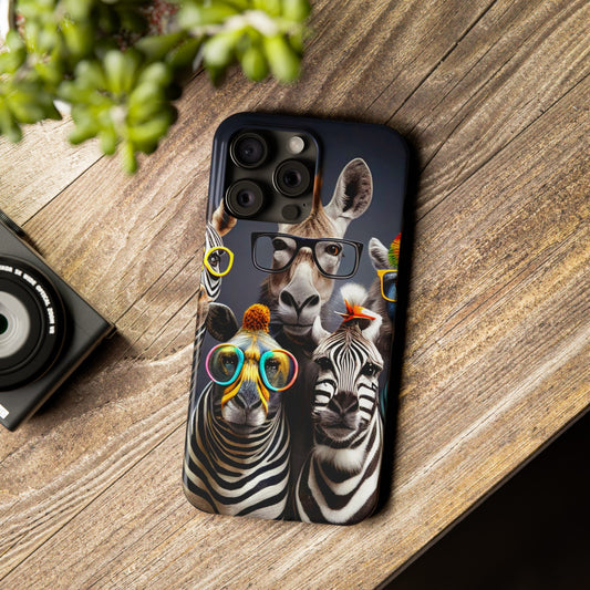Funny Cool Zebras" iPhone 15, 14, 13, 12 Cases