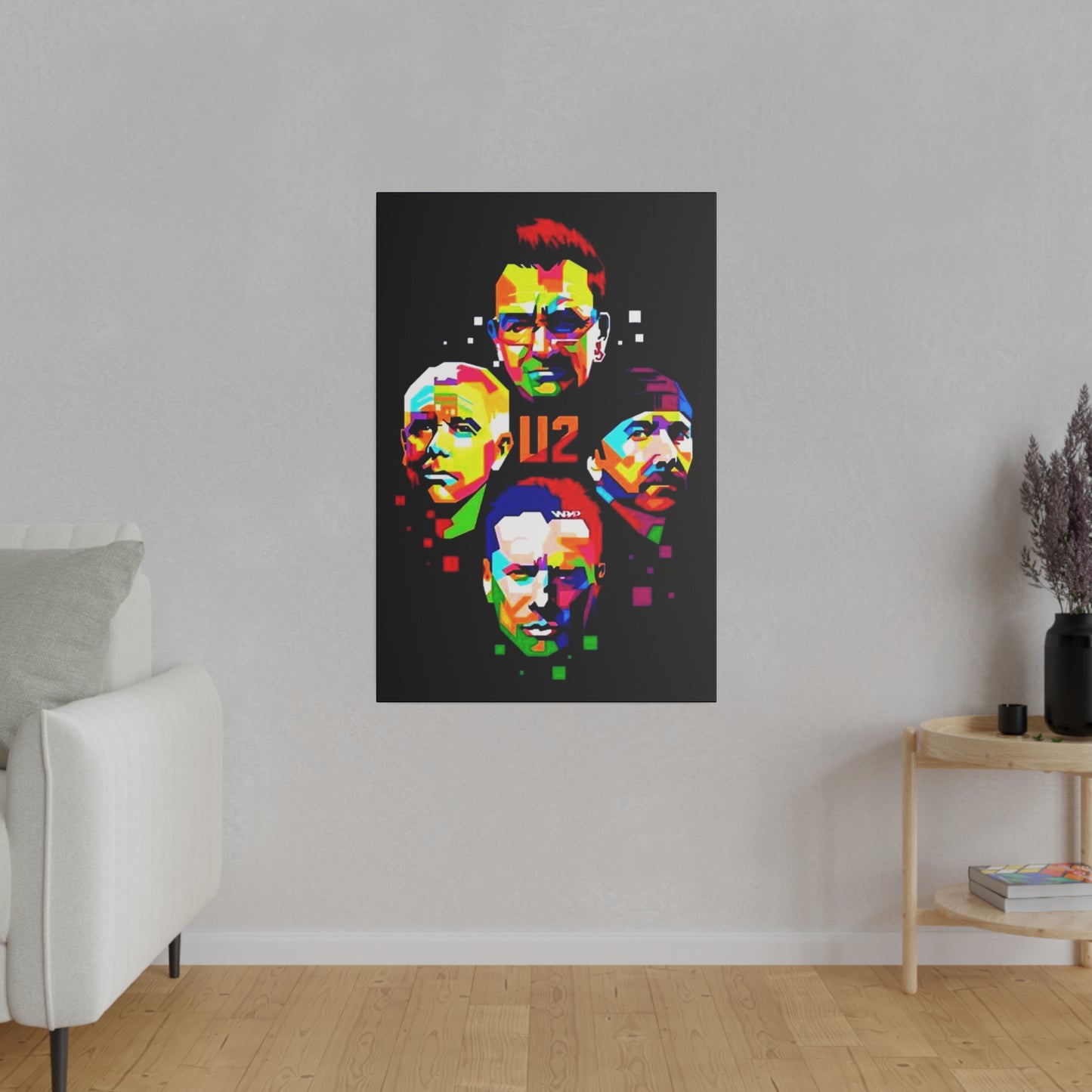 U2: Colorful Silhouettes on a Noir Canvas