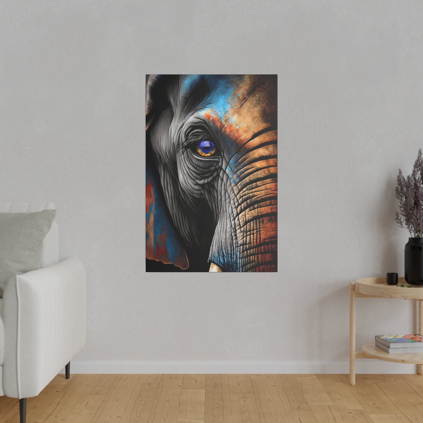 Half Elephant Head: Nature-Inspired Wall Art Canvas