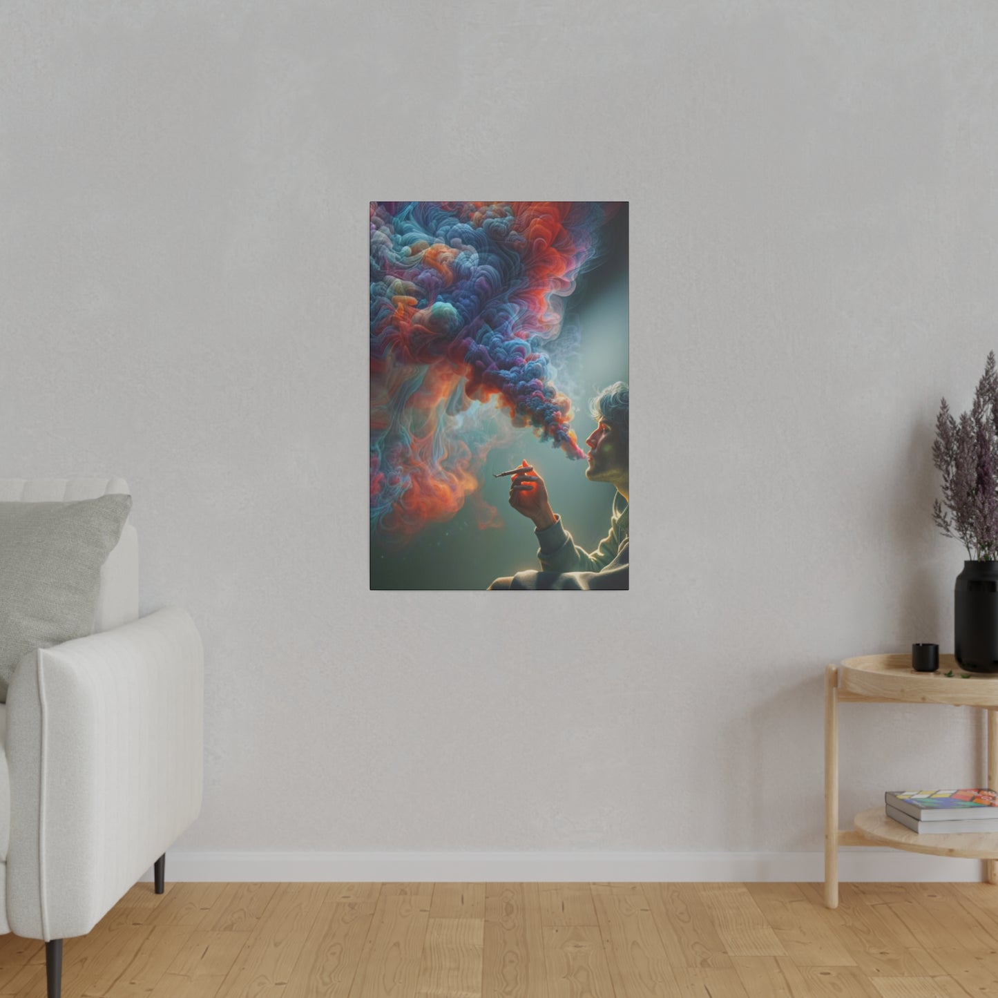 The Colorful World of Men and Smoke - Canvas