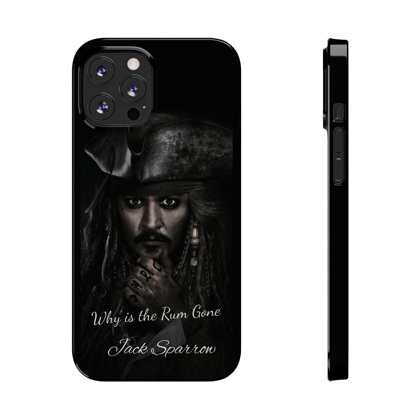 Captain Jack Sparrow: Where's the Rum? iPhone 15, 14, 13, 12 Cases