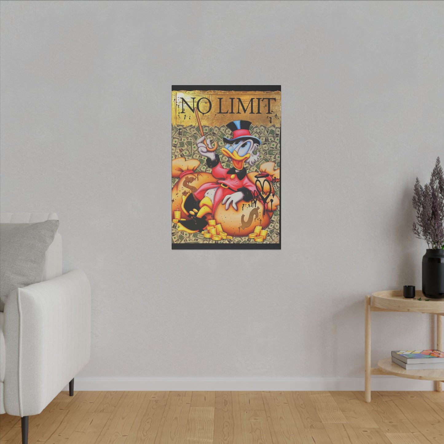 Canvas Art: Dagobert Duck Swimming in Money!