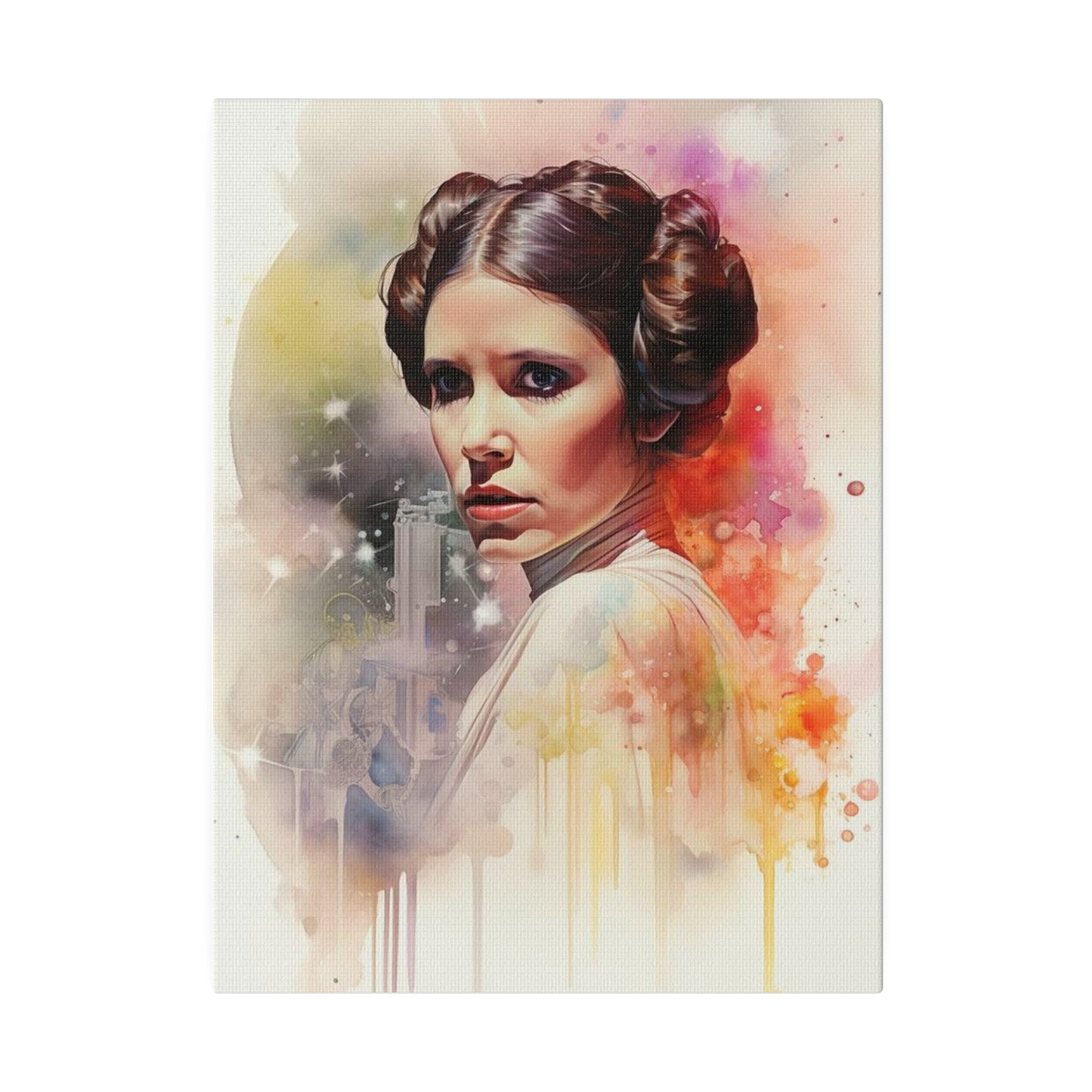 Star Wars Princess Leia Watercolor Canvas: Rebel Spirit