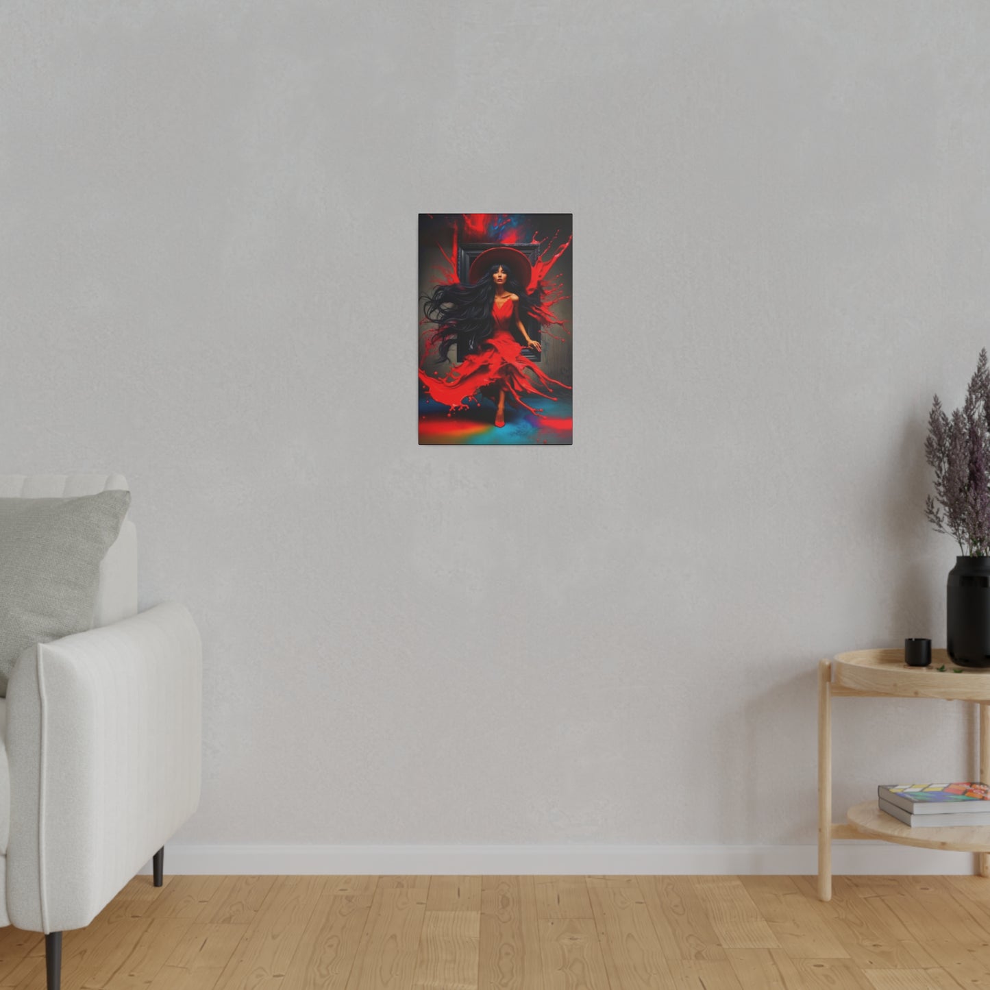 Emerging Elegance: The Woman in Red - Canvas