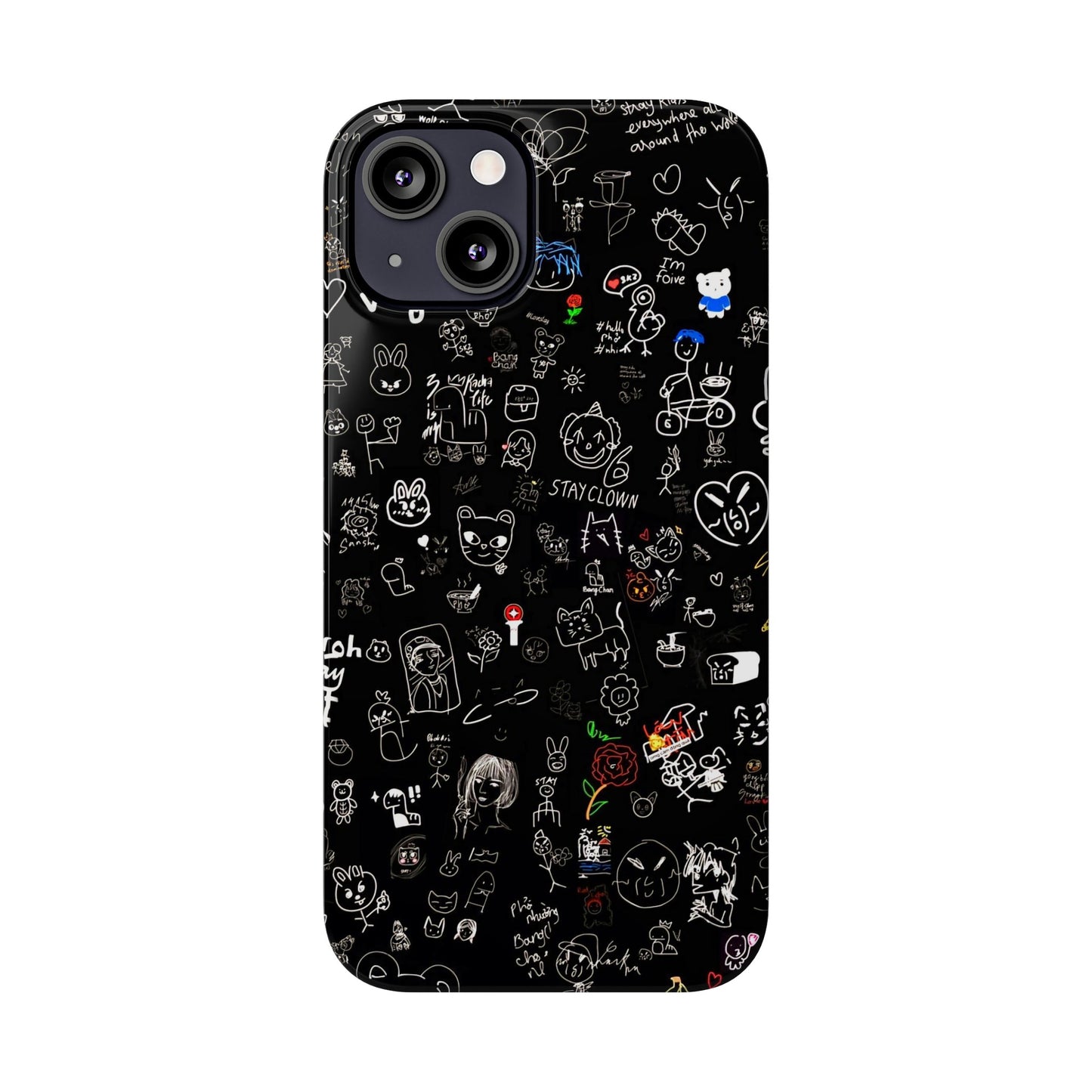 Kids Drawings Style Iphone 15, 14, 13, 12 Cases