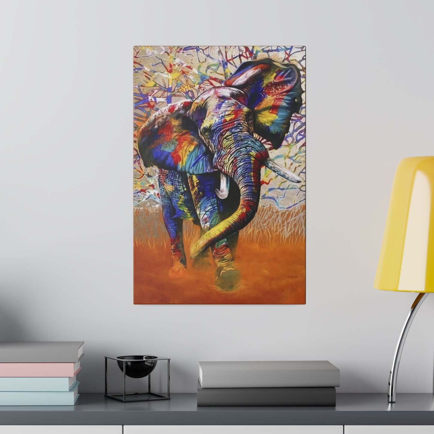 Colorful Elephant Majesty Art - Canvas