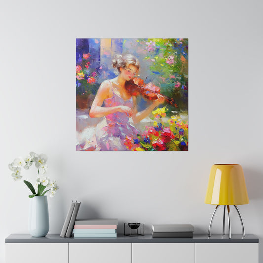 Melodies for Blooms: A Serenade of Nature - Canvas