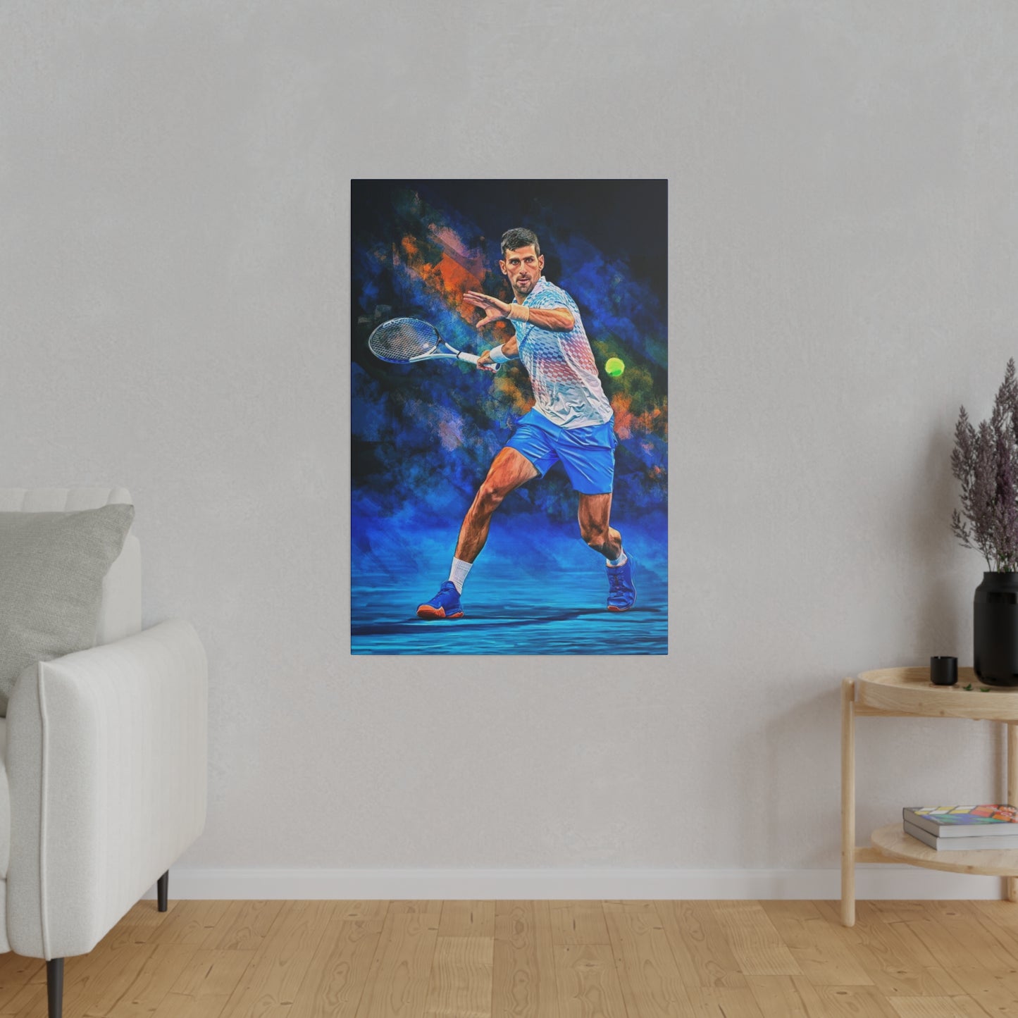 Tennis Legend Djokovic: Mastery on Canvas