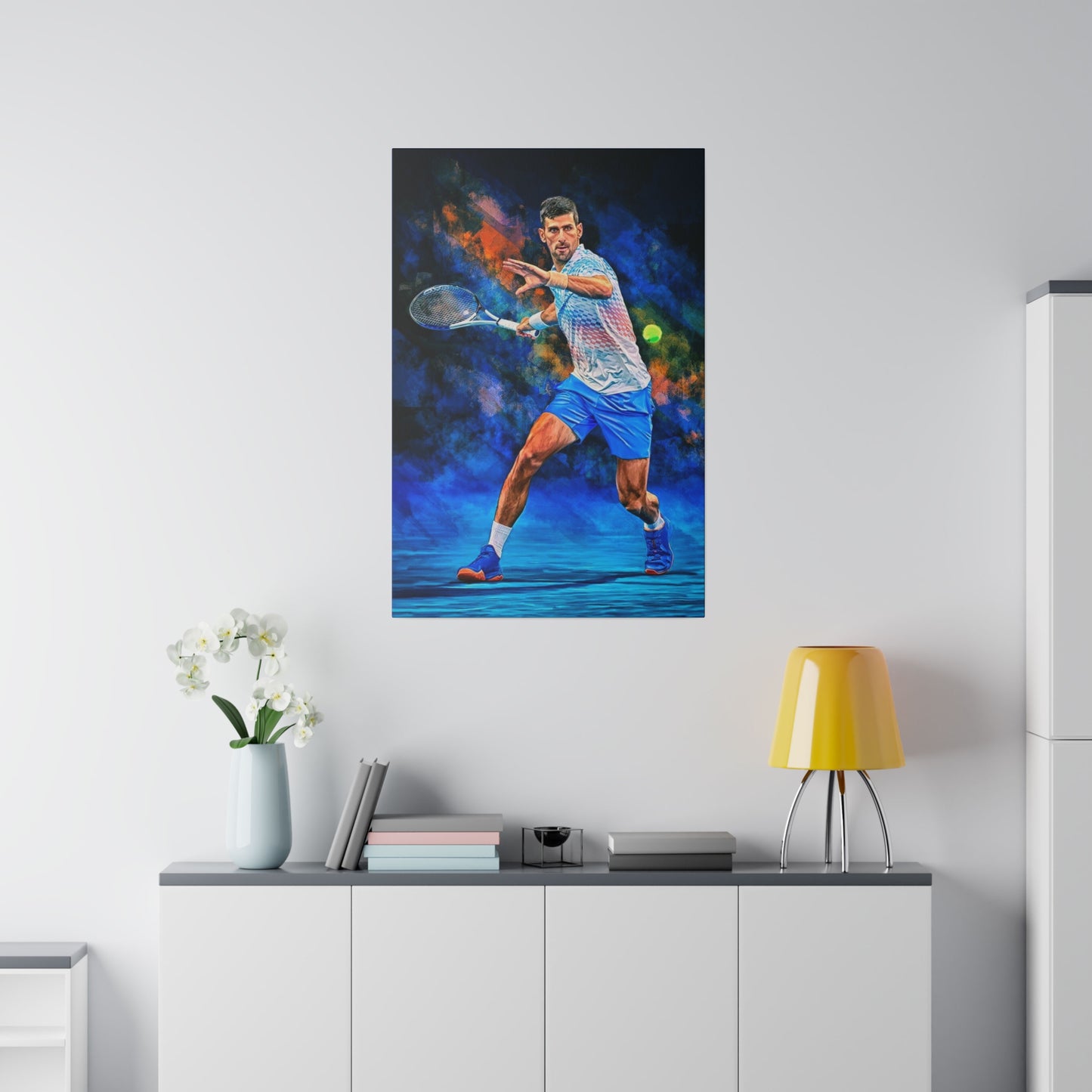 Tennis Legend Djokovic: Mastery on Canvas