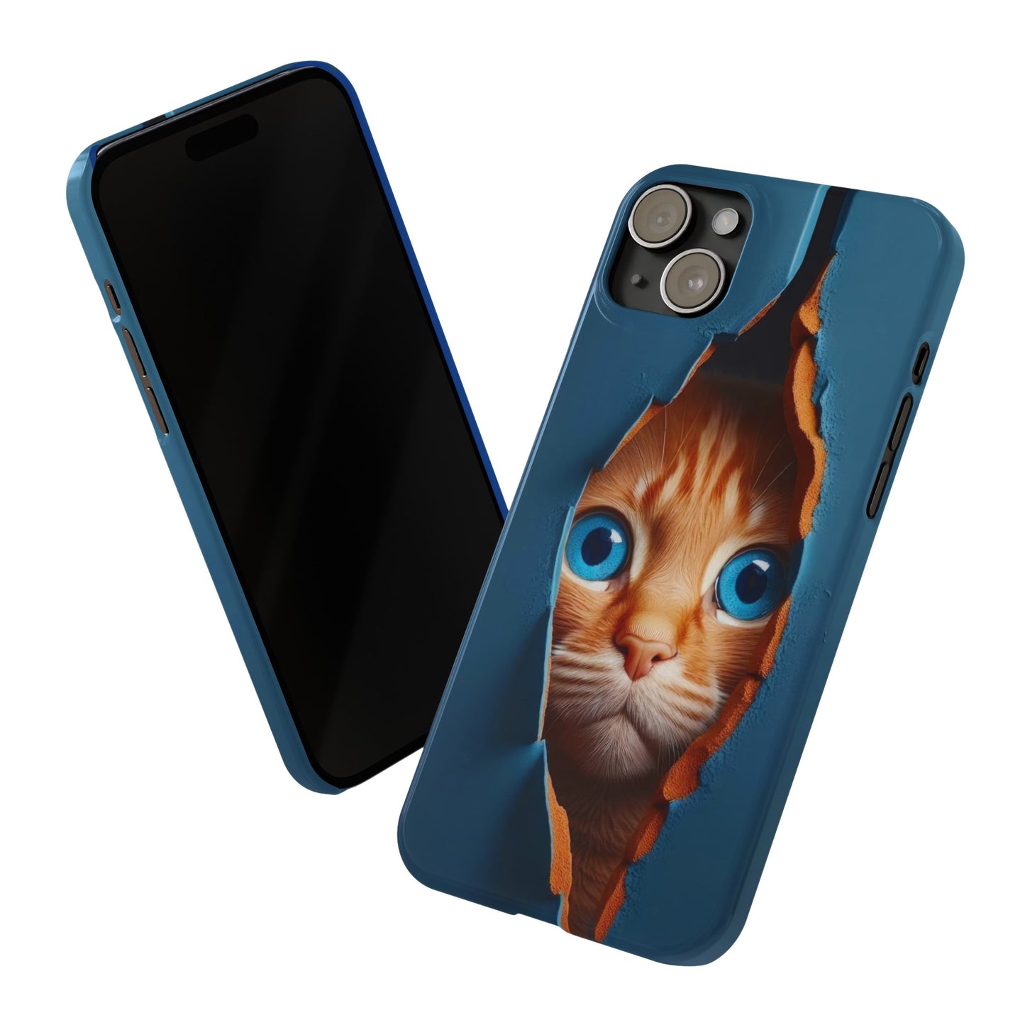 Curious Cat iPhone Cases: Peek-a-Boo Edition - Iphone 15, 14, 13, 12.