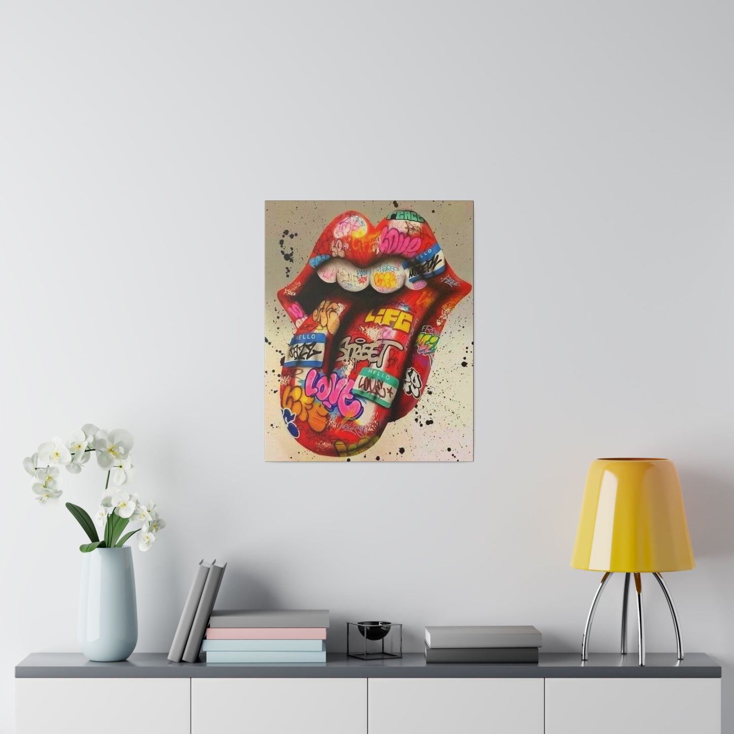 Rolling Stones Tongue Logo - Canvas