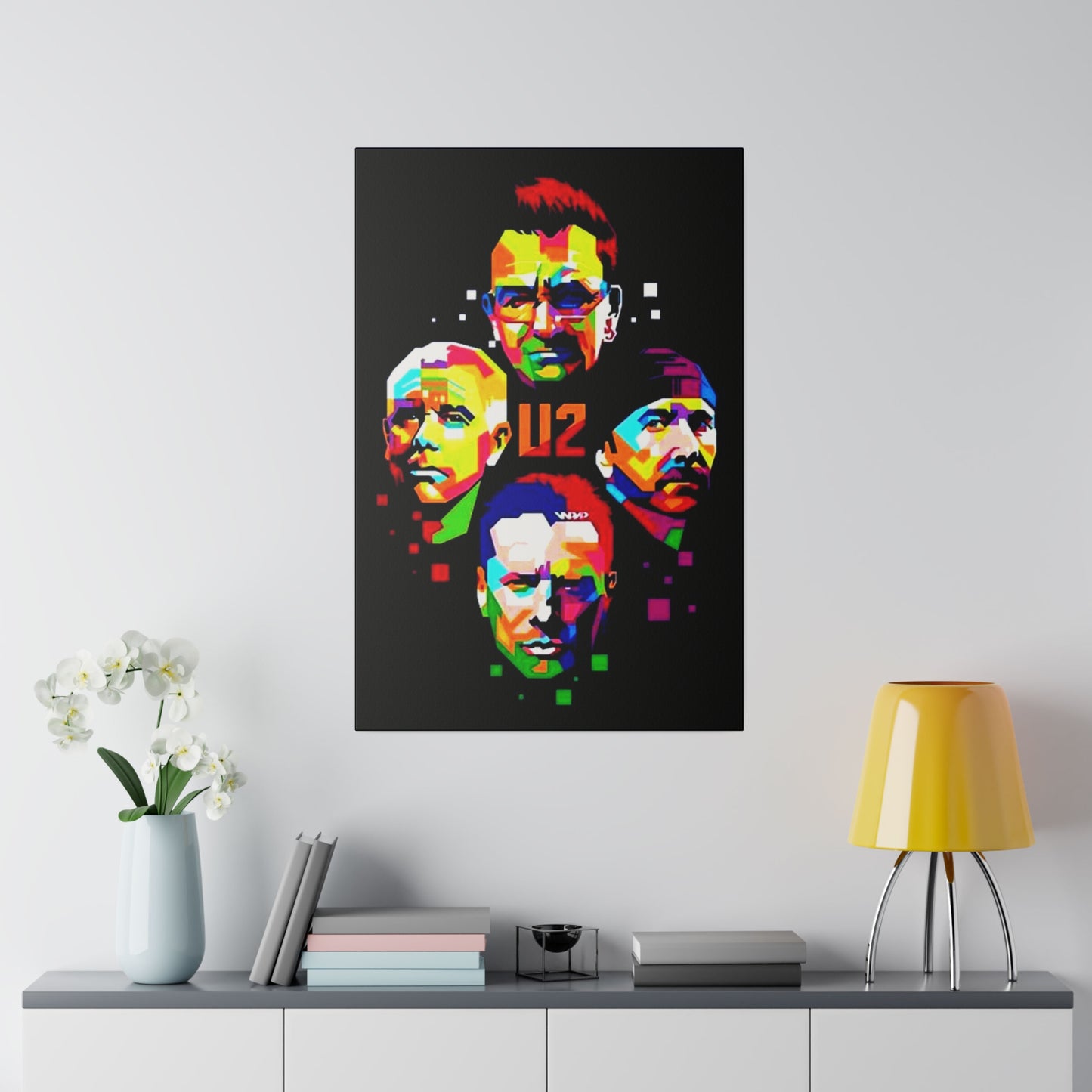 U2: Colorful Silhouettes on a Noir Canvas