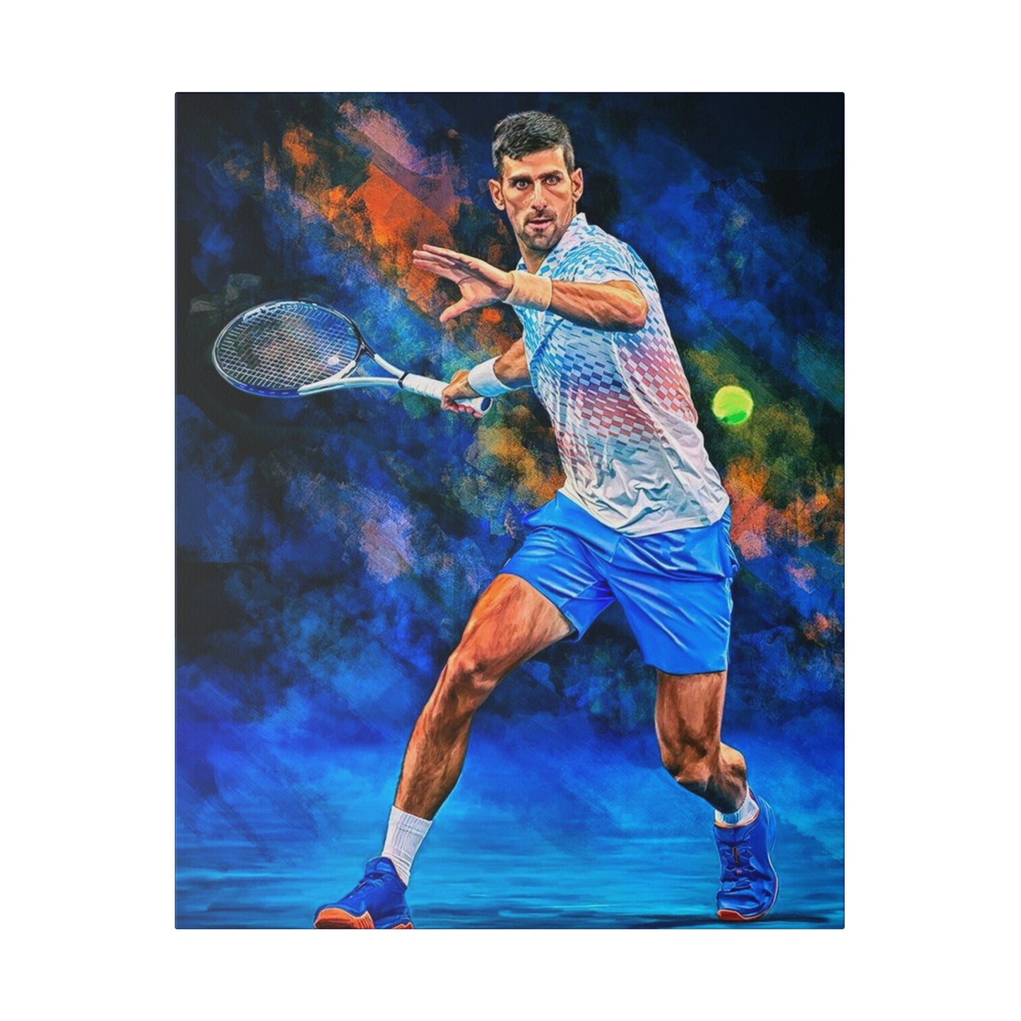 Tennis Legend Djokovic: Mastery on Canvas