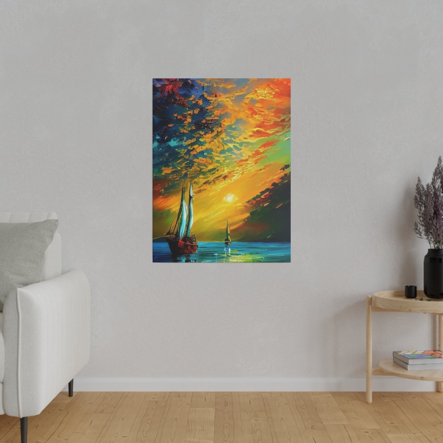 Sailing from the Sunset: Nautical Wall Art - Canvas