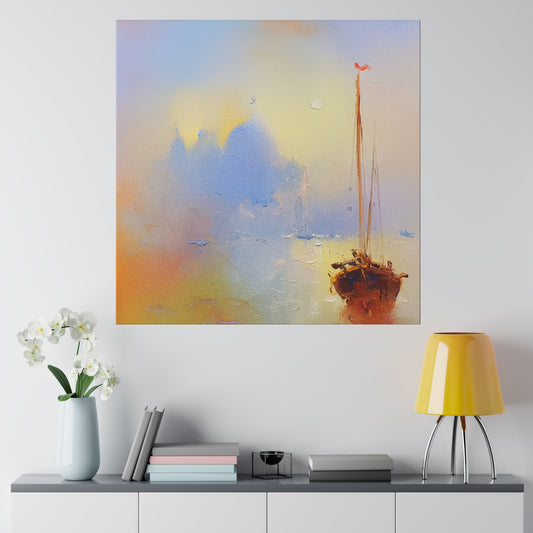 Peaceful Journey: Boating in Italy - Canvas