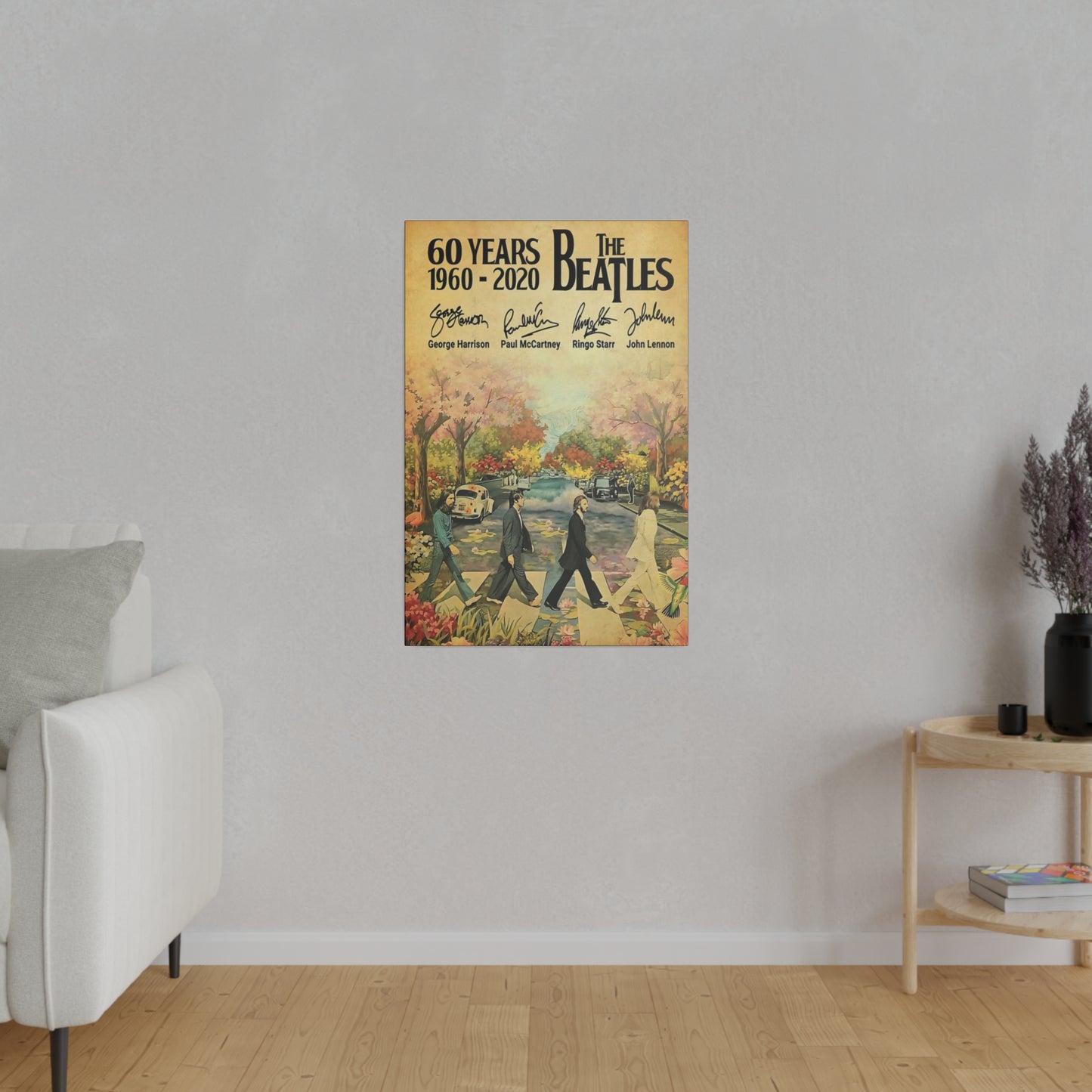 60 Years: The Beatles Walking on Abbey Road" Canvas