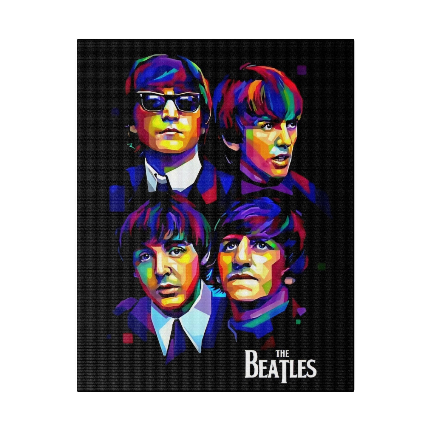 The Beatles Black Portret - Canvas