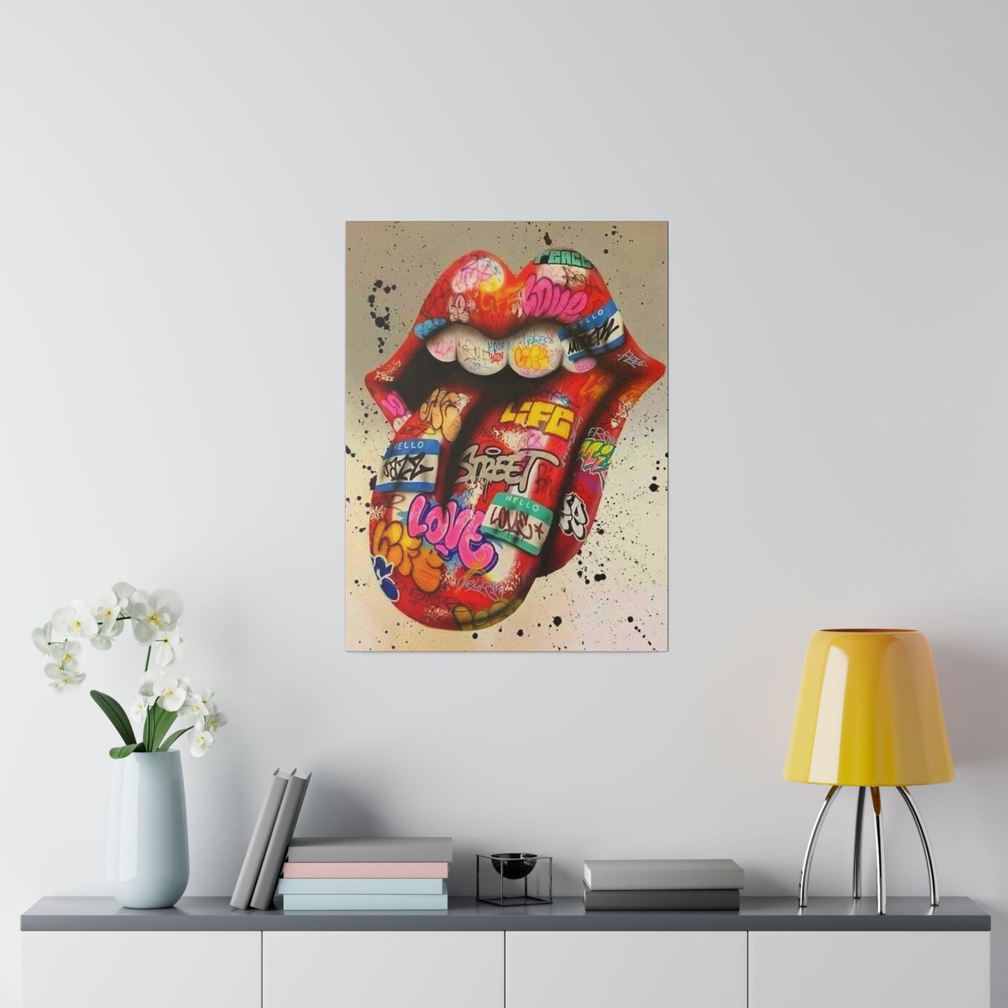 Rolling Stones Tongue Logo - Canvas