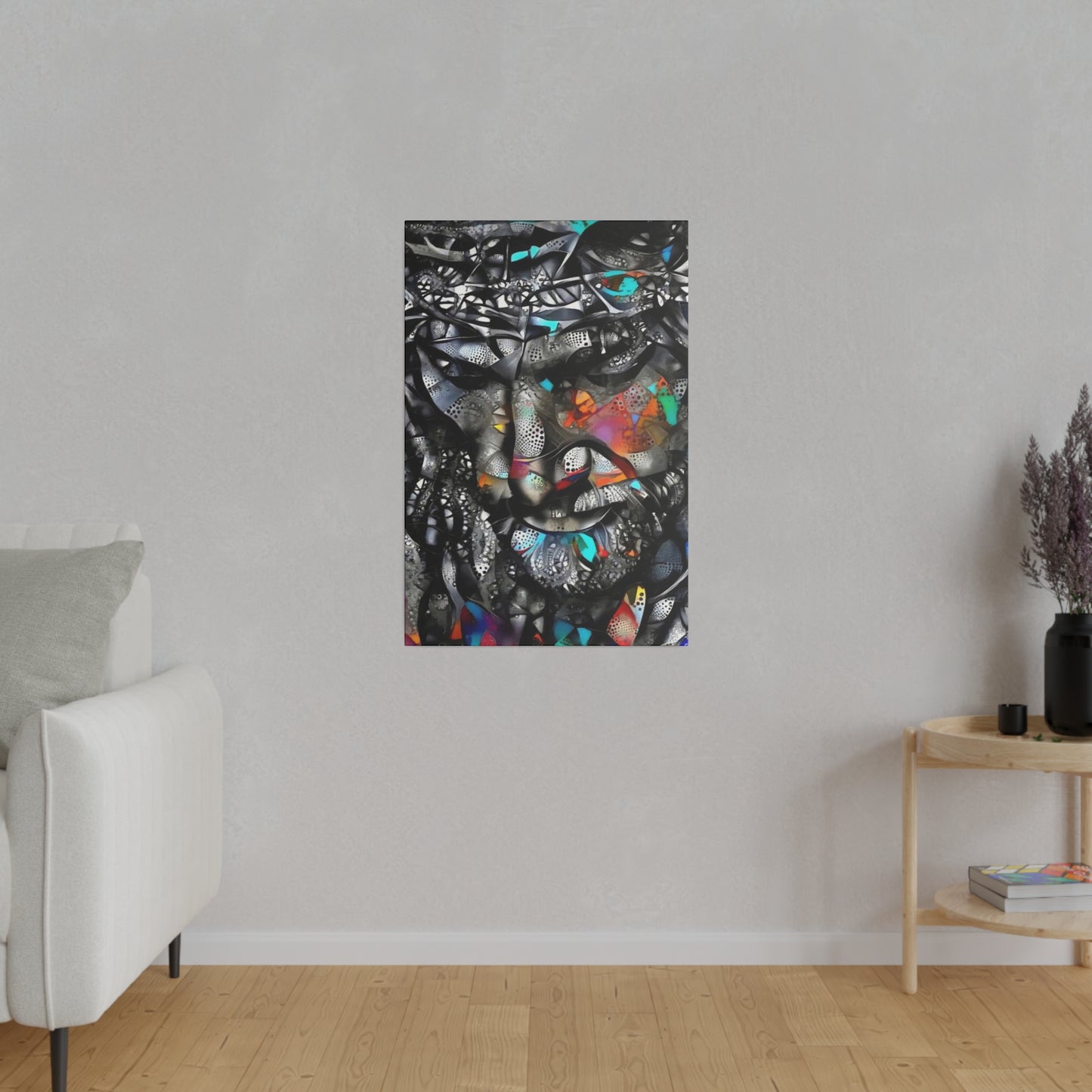 Jesus with Thorn Crown: Sacred Wall Art - Canvas