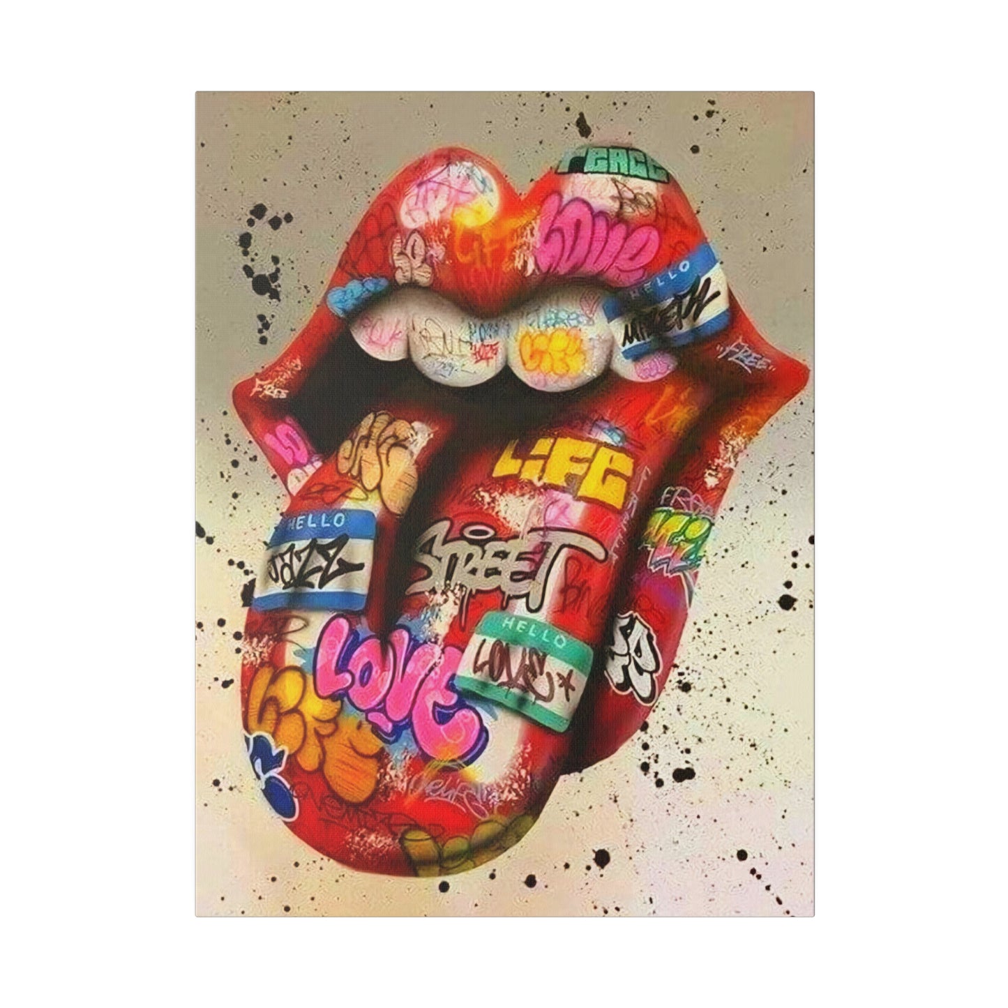 Rolling Stones Tongue Logo - Canvas