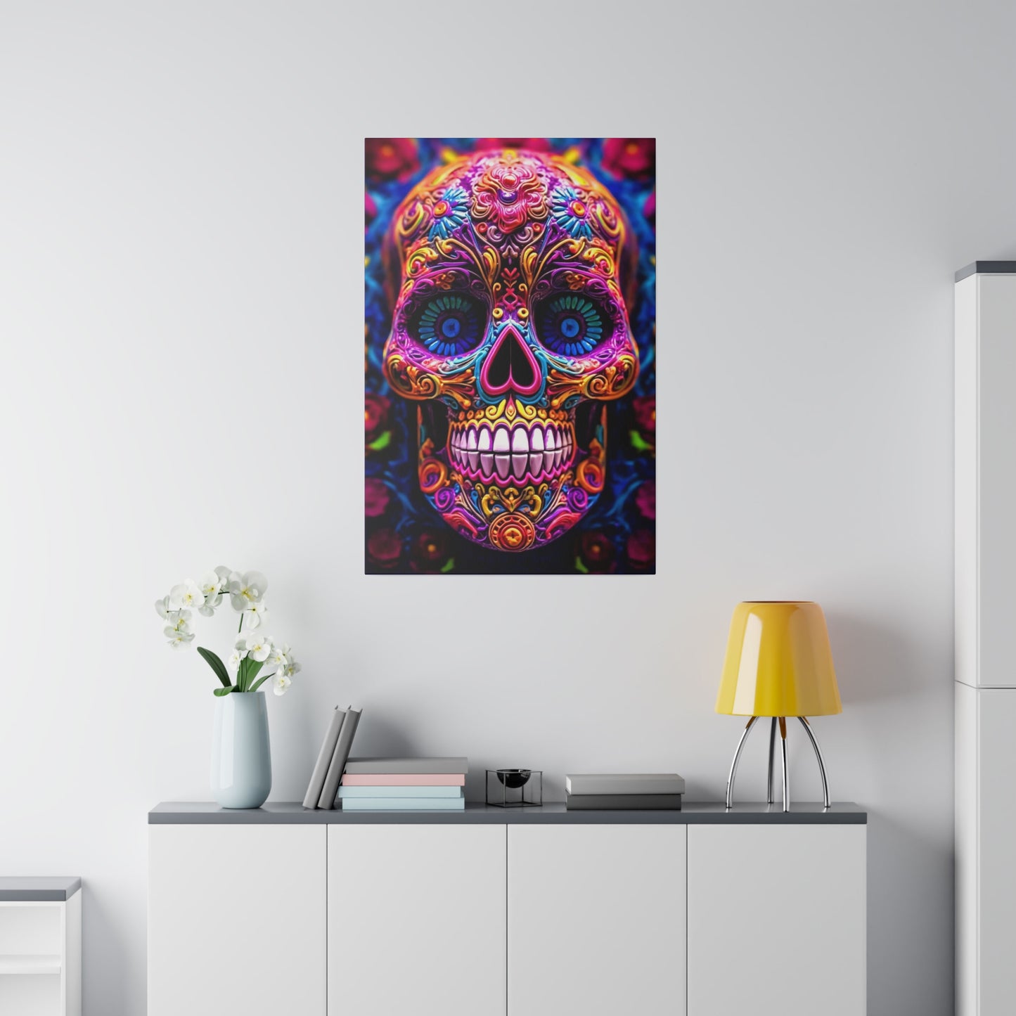 Colorful Skullhead: Mexican Style Canvas