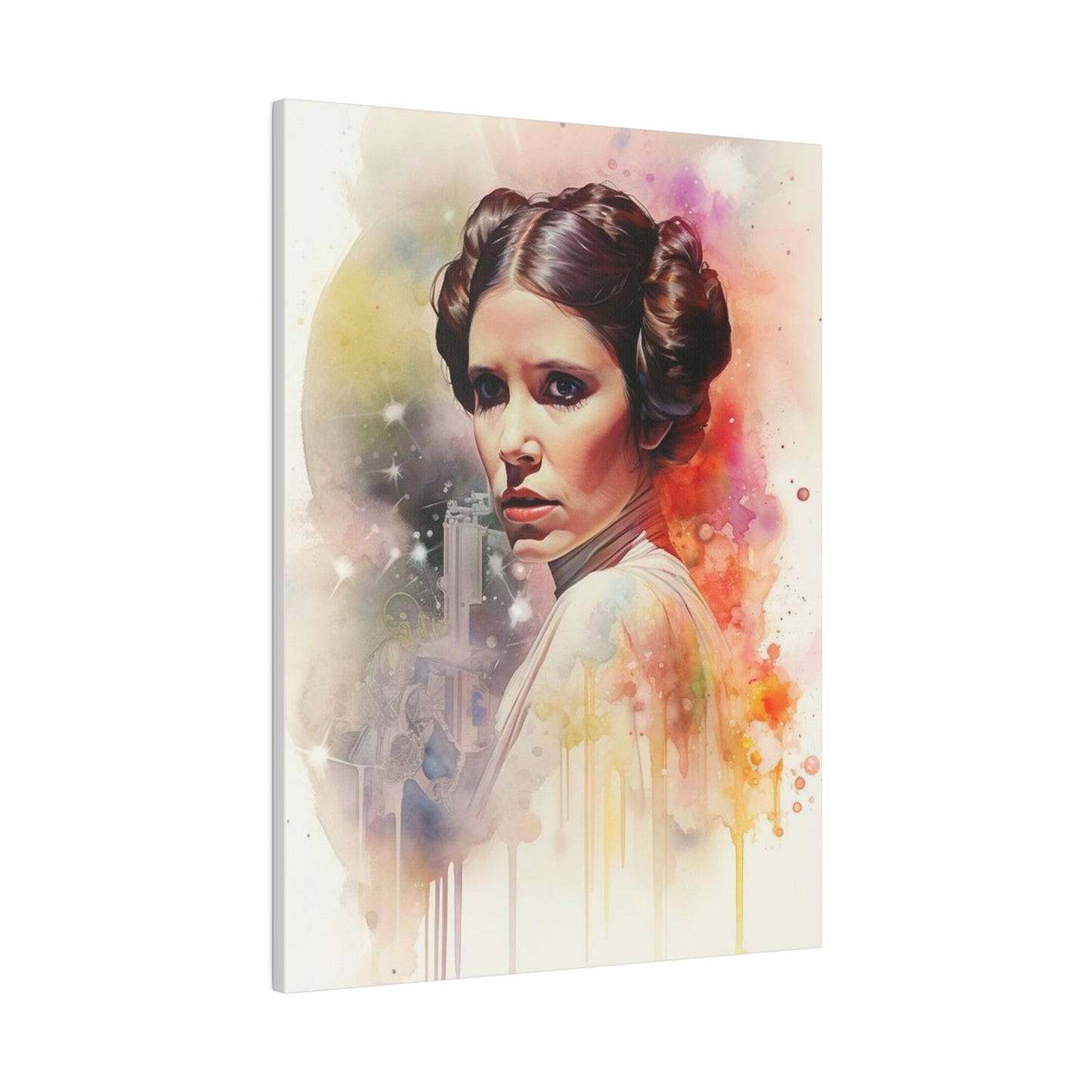 Star Wars Princess Leia Watercolor Canvas: Rebel Spirit