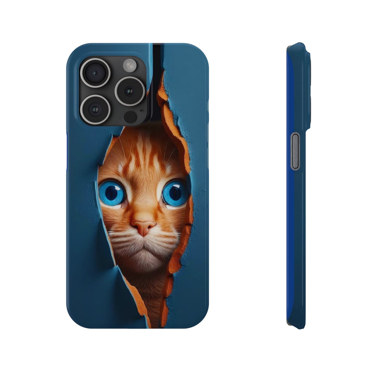 Curious Cat iPhone Cases: Peek-a-Boo Edition - Iphone 15, 14, 13, 12.