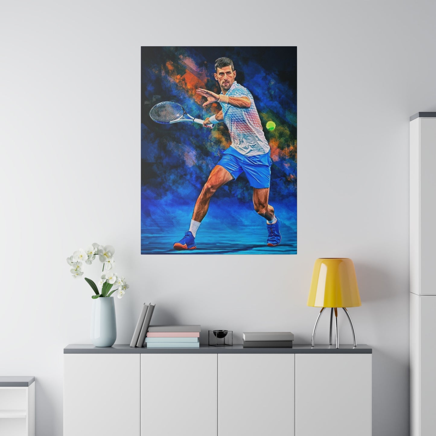 Tennis Legend Djokovic: Mastery on Canvas