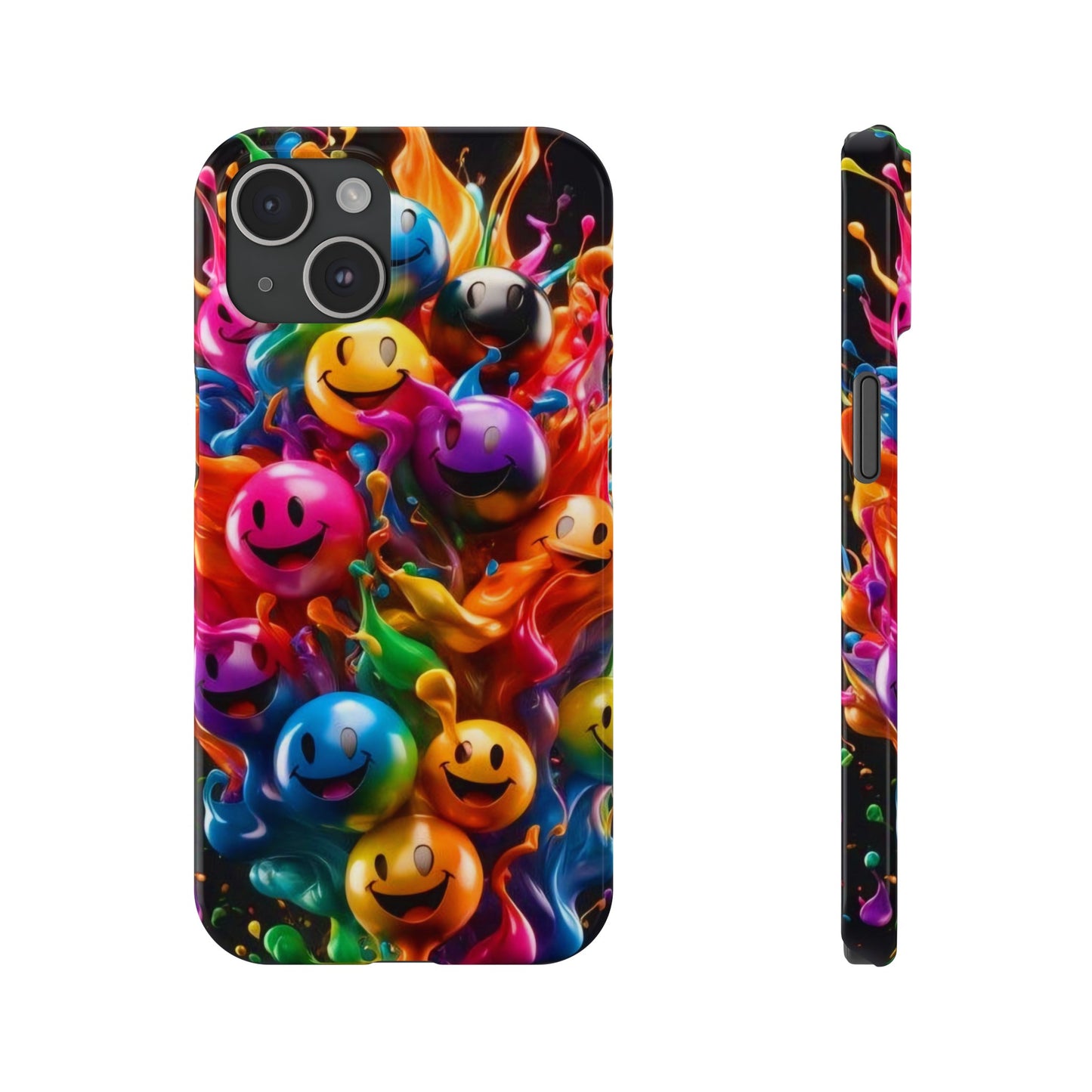 Colorful Emoji" iPhone Cases for iPhone Models 15, 14, 13, 12
