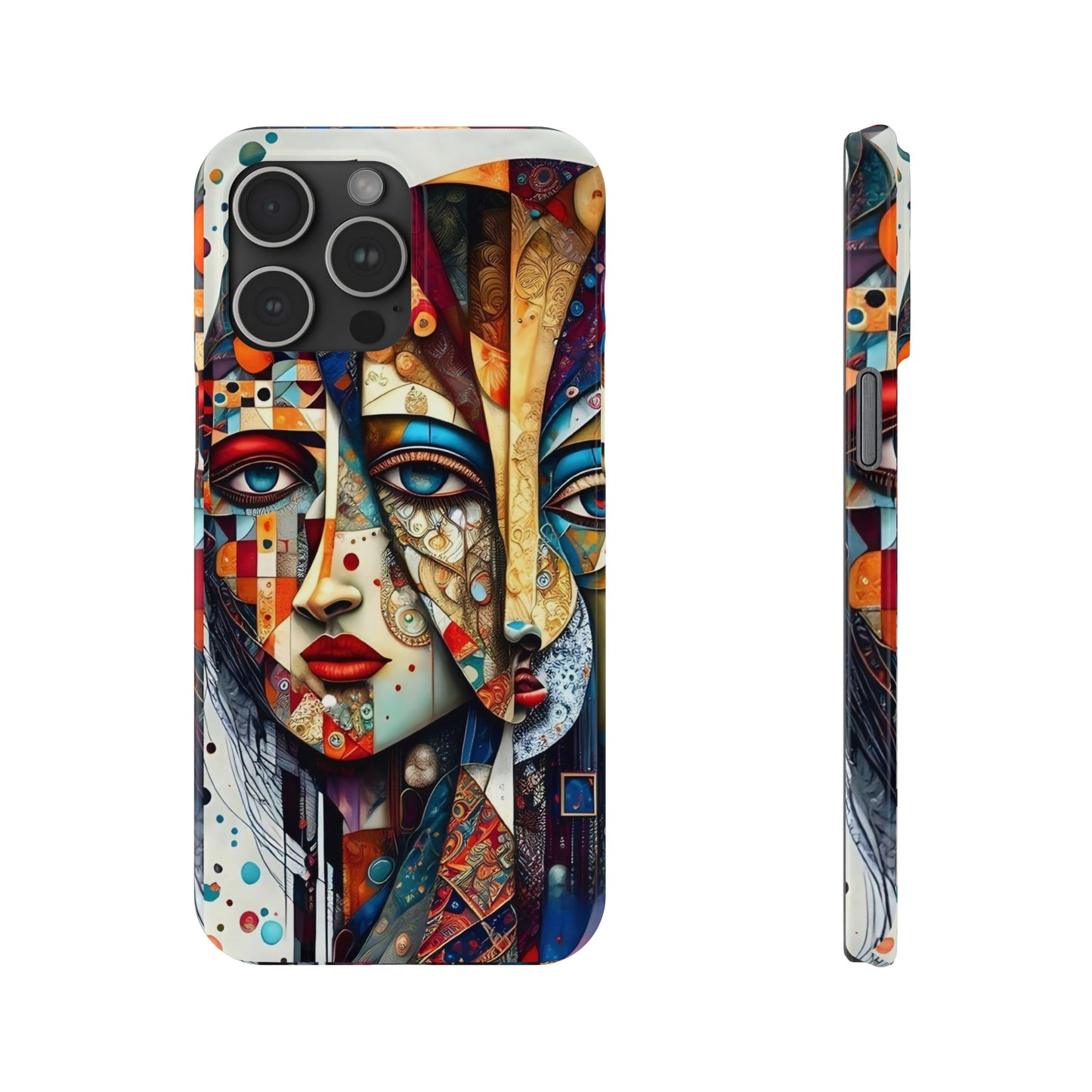 Two Faces Art Design Iphone 15, 14, 13, 12 cases
