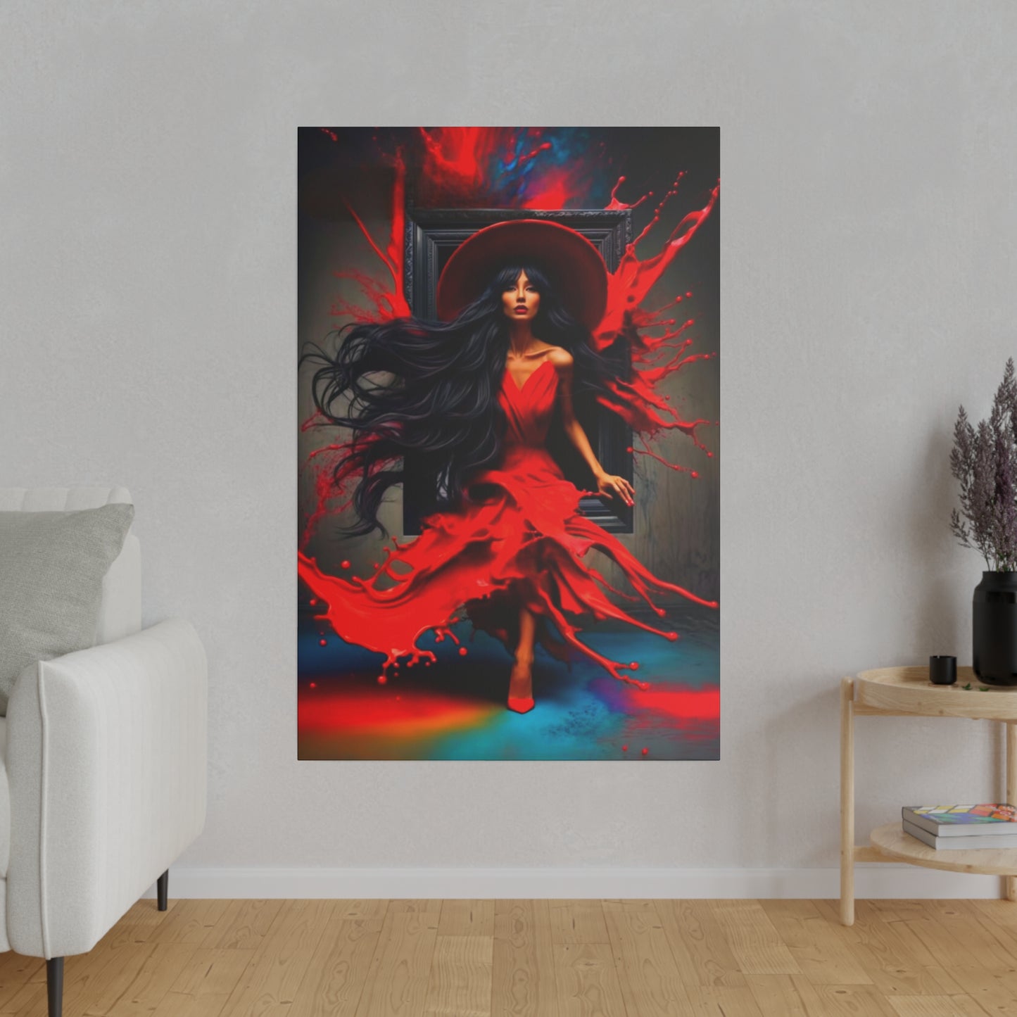 Emerging Elegance: The Woman in Red - Canvas