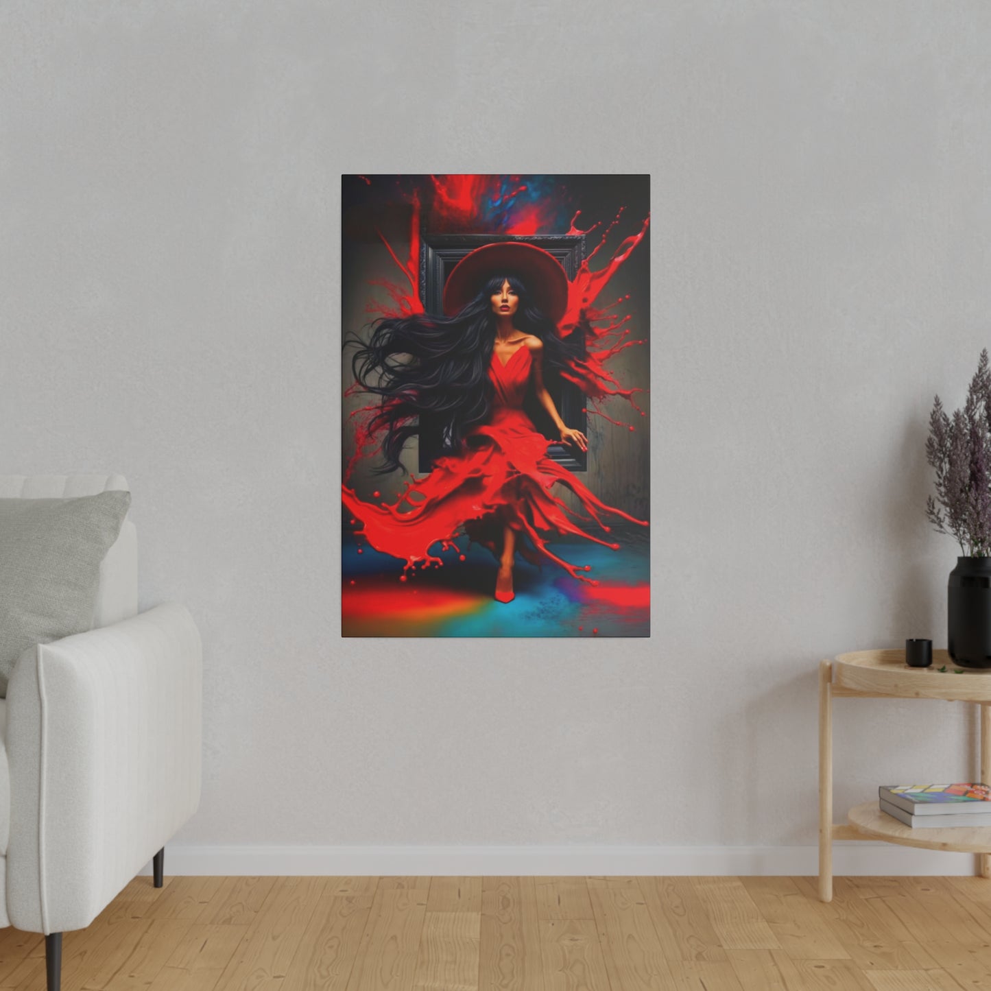 Emerging Elegance: The Woman in Red - Canvas